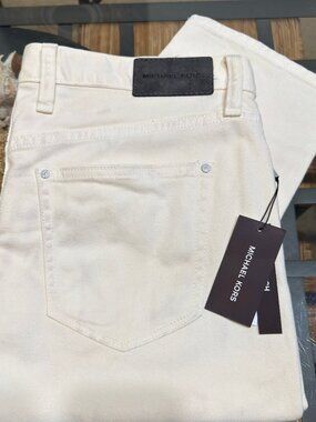 $90 MK MICHAEL KORS MEN PARKER SLIM FIT IVORY 34X30 STRETCH TWILL DENIM NWT